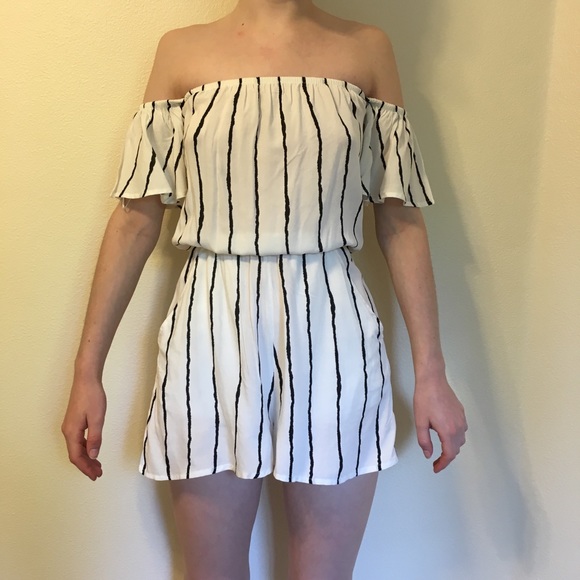 white off the shoulder romper
